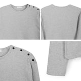 キアンワッフルボタンロングスリーブTシャツ