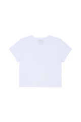 White P:HEART crop t-shirts