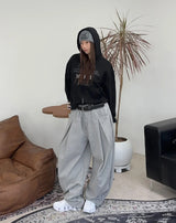リックヨークピンタックスウェットパンツ