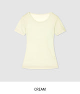 Sherbet Tencel See-Through Short Sleeve