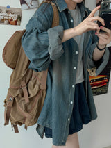3 TAP Smoke Wrinkle Wash Denim Shirt (2color)
