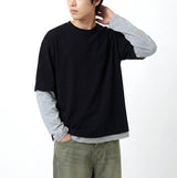 Crop Layered Long Sleeve Dark Gray