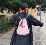 プディング ピンクストリングバックパック