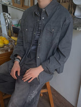スムッジ‐ウォッシュドコットンシャツ(5 Colors)