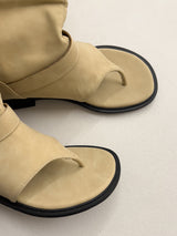 Two-buckle open-toe flip-flop boots