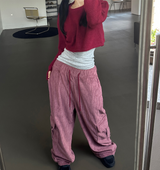 (WARMER DETAIL!) THICK CROPPED WIDE LOOSE ROUND KNIT - 2 COLOR