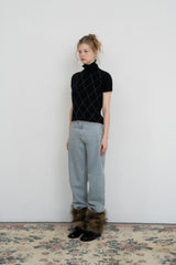 Pale denim pants