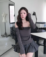 picona check plum layered sk