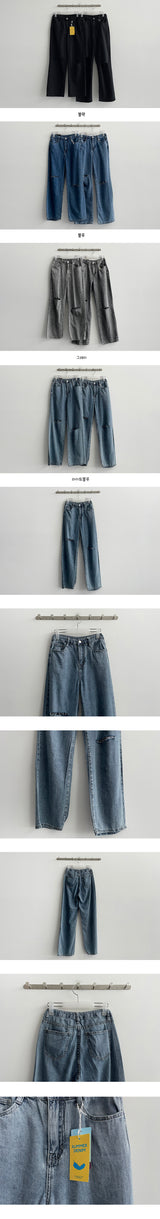 [Basic, Long/S~2XL] [Summer Long Pants!] Well Knee Cutting Waist Bendable Denim Pants