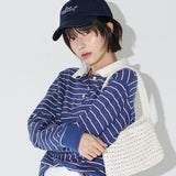 STRIPE COLLAR T-SHIRT  (Blue)