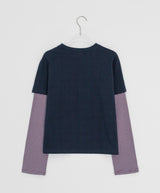 Baffon Stripe Star Layered Long Sleeve Tee