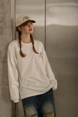 Flower Patterned Logo Long Sleeve