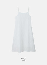 #Diamond Flower Embroidery Sleeveless Long Dress (3color)
