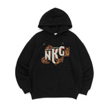 DANCING CAT HOOD TEE-BLACK