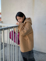 Syasdeulo Quilted Boucle Hood Half Coat Jacket