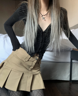 Lips shirring hook top (black)