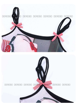 Fuzzy Cartoon Bow Sleeveless Camisole Tea