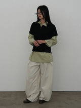 [prts made] Relaxed-Fit Washed Shirts (pale olive)