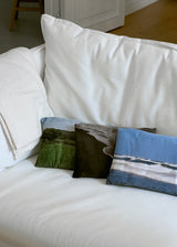 nature pillow blanket - blue bada