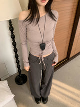 バックポイント ビズー ワイドロングデニムパンツ