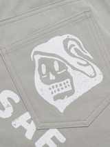 マルチスカルストレートコットンパンツ (GRAY)