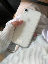 dot phonecase 半透明ドット柄ケース グリーン