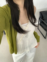 Derin Frill Bustier Sleeveless Blouse