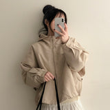 Sharmon incision layered hooded jumper