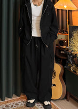 Unisex Couple Golden Hooded Sweatshirt and Cargo Drawstring Pants Set