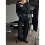 [S/S] ストライプスナップヘンリーネックスリーブ(2color)
