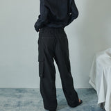 FRONT ZIP CARGO PANTS BLACK