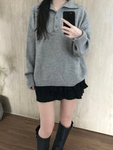 ハイネックボタンニット (3 colors)