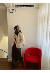 Beads Burton No Collar Round Fur Jacket