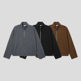 Shrunken Knitted Zip Up (3color)