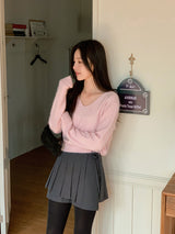 FN Layered Wrap Pleated Skirt Pants (3color)