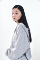 Pearl Hoodie Zip-Up Gray