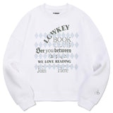 LOWKEY BOOK CLUB ARGYLE PATTERN SWEATSHIRT [WHITE]