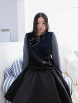 COTTON FLARE SKIRT (BLACK)