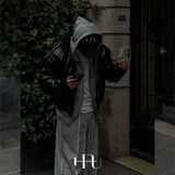 [HFORUS MADE]Layer Shoulder Hooded zip-up IN GREY