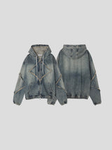  Nanjing vintage denim hooded jacket 