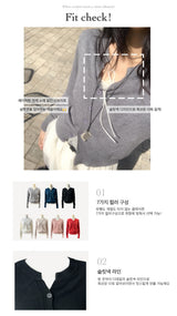 Mellow Slit Neck Button Knit Cardigan