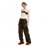 WRINKLE MIXED CAMO CARGO PANTS - BROWN CAMO