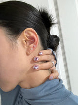 [925silver] カラーキュービックピアス (3color)