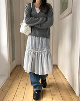 Rinko Dot Frill Chiffon Skirt