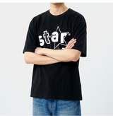 オーバーフィット クルーネック キラ スター ショートスリーブ Tシャツ ブラック
