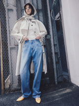 Tapered Round Denim Pants Indigo