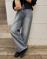 Easy wide denim pants