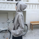 Heating Rivet Pocket Two Way Sweat Hoodie Zip-Up