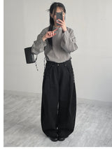 Checked shirring raglan blouse