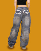 angel washing denim pants